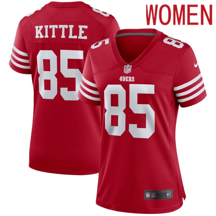 Women San Francisco 49ers #85 George Kittle Nike Scarlet Player Game NFL Jersey